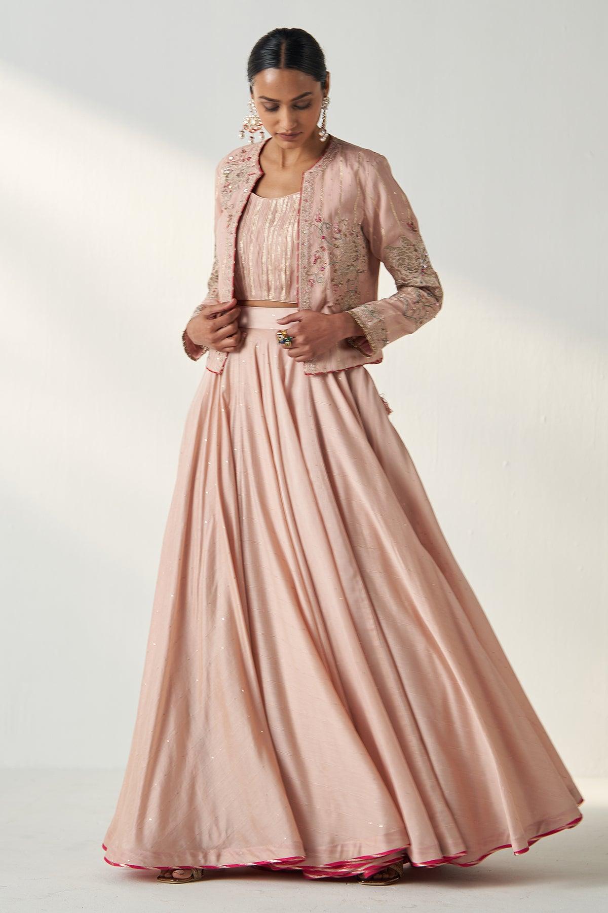 Radha Blush Pink Jacket Lehenga Set