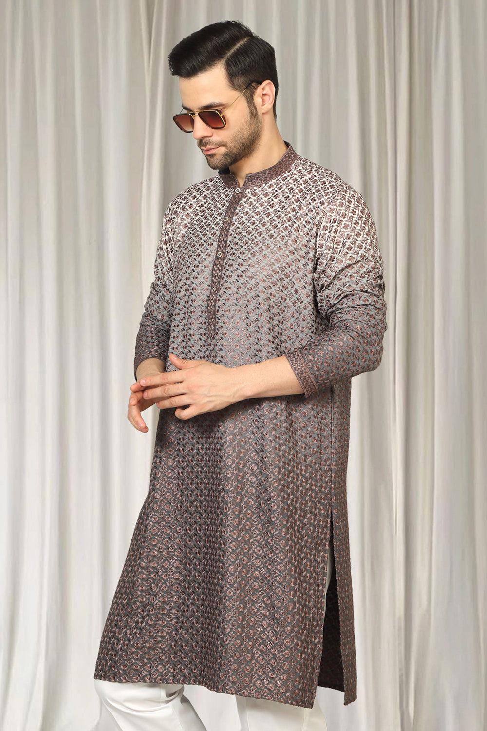 Rajmani Ombre Embroidered Kurta Set