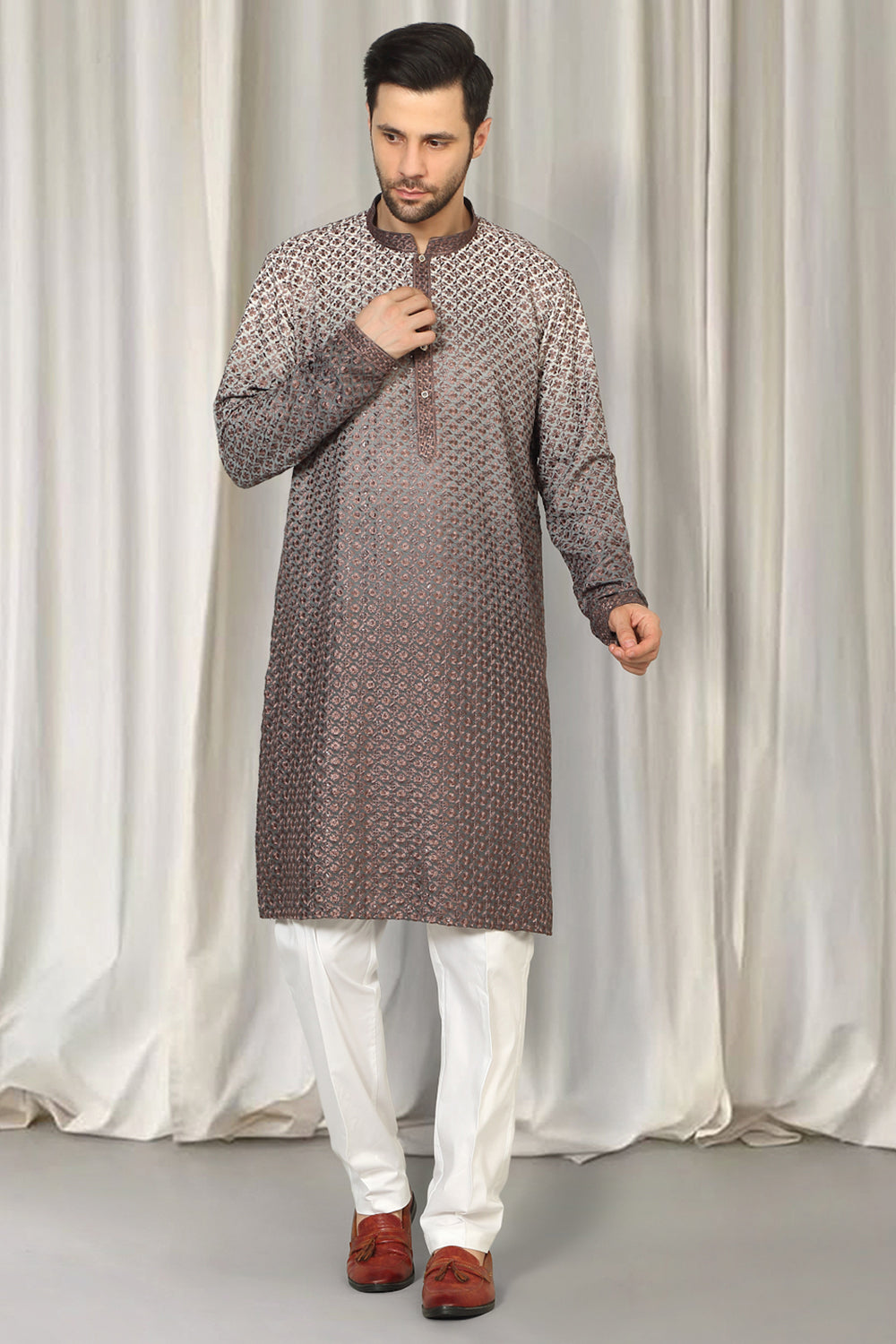 Rajmani Ombre Embroidered Kurta Set