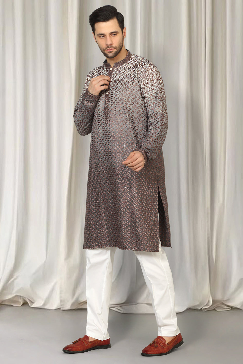 Rajmani Ombre Embroidered Kurta Set