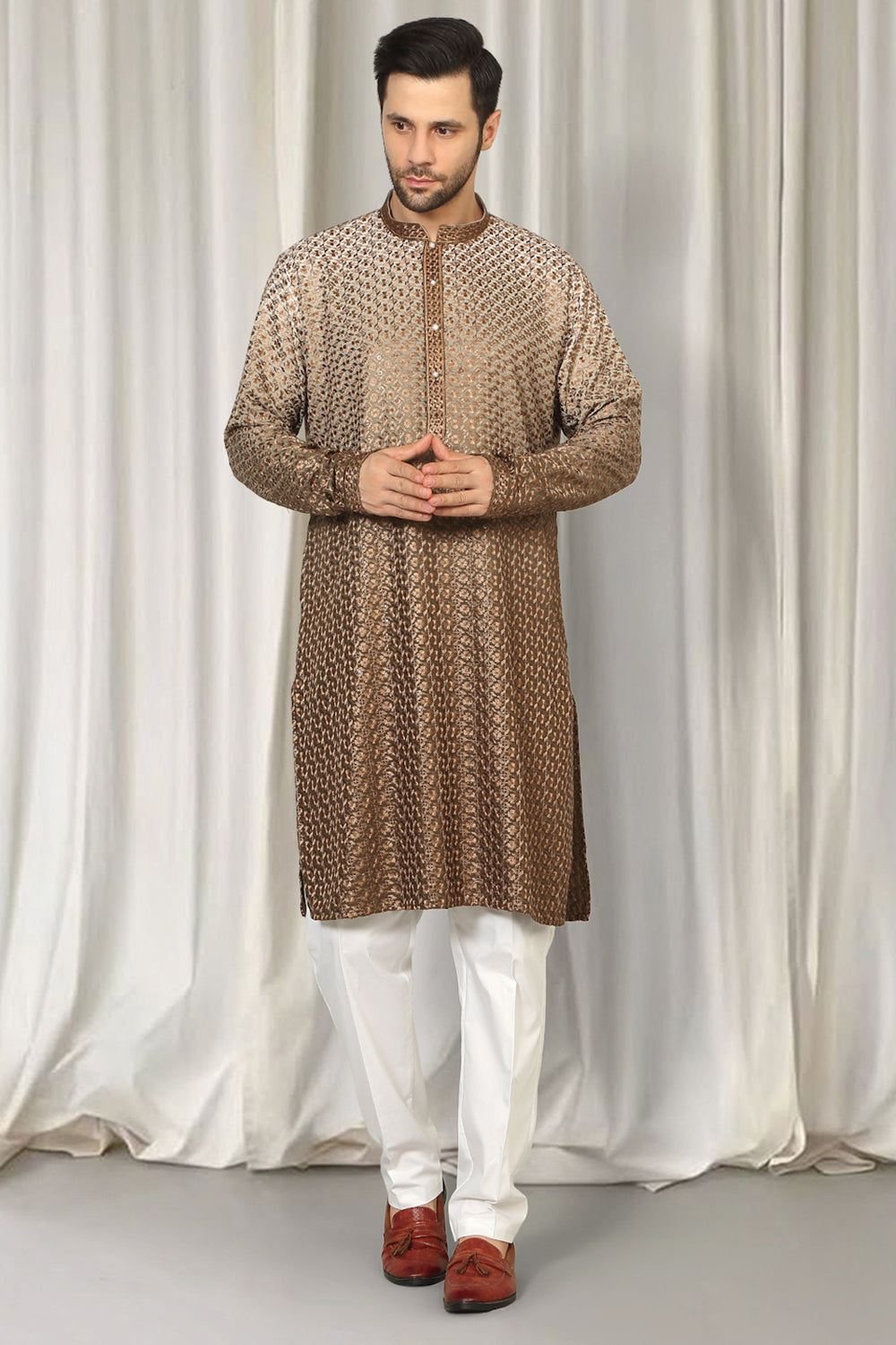 Rajmani Ombre Embroidered Kurta Set