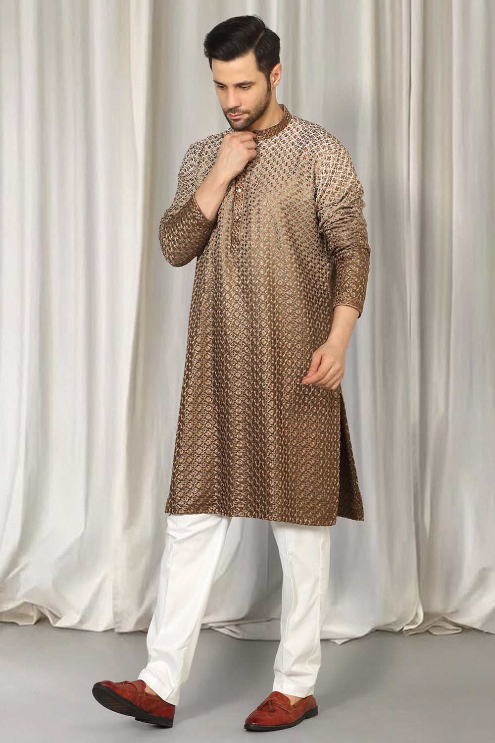 Rajmani Ombre Embroidered Kurta Set