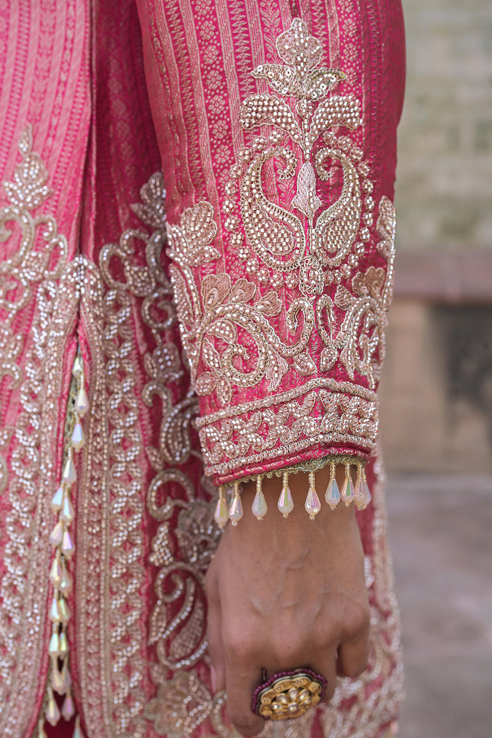 Rani Pink Brocade Kurti Plazzo Set Ethnic Party Look