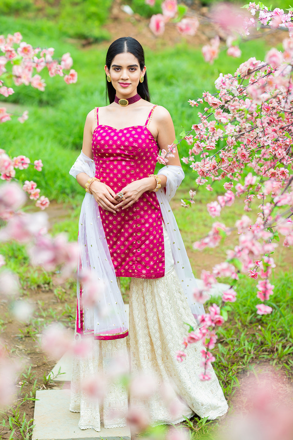 Rani Pink Kurta Sharara Set