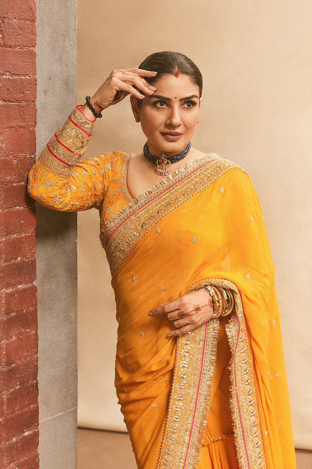 Raveena Tandon in Dilruba Saree Set