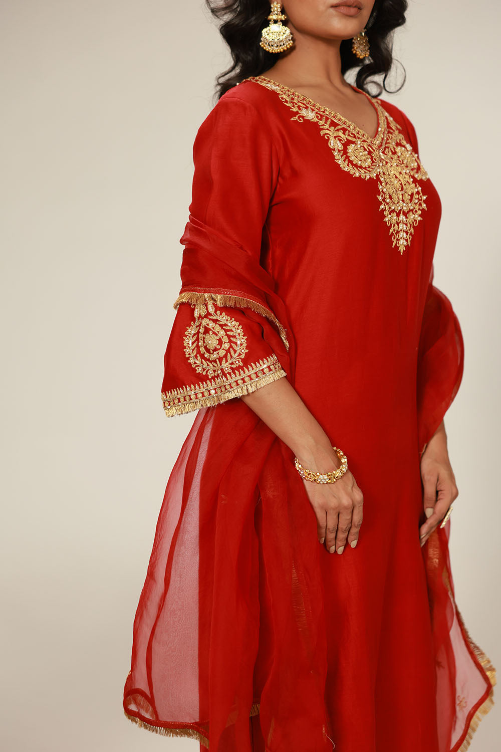Red Kurta Set