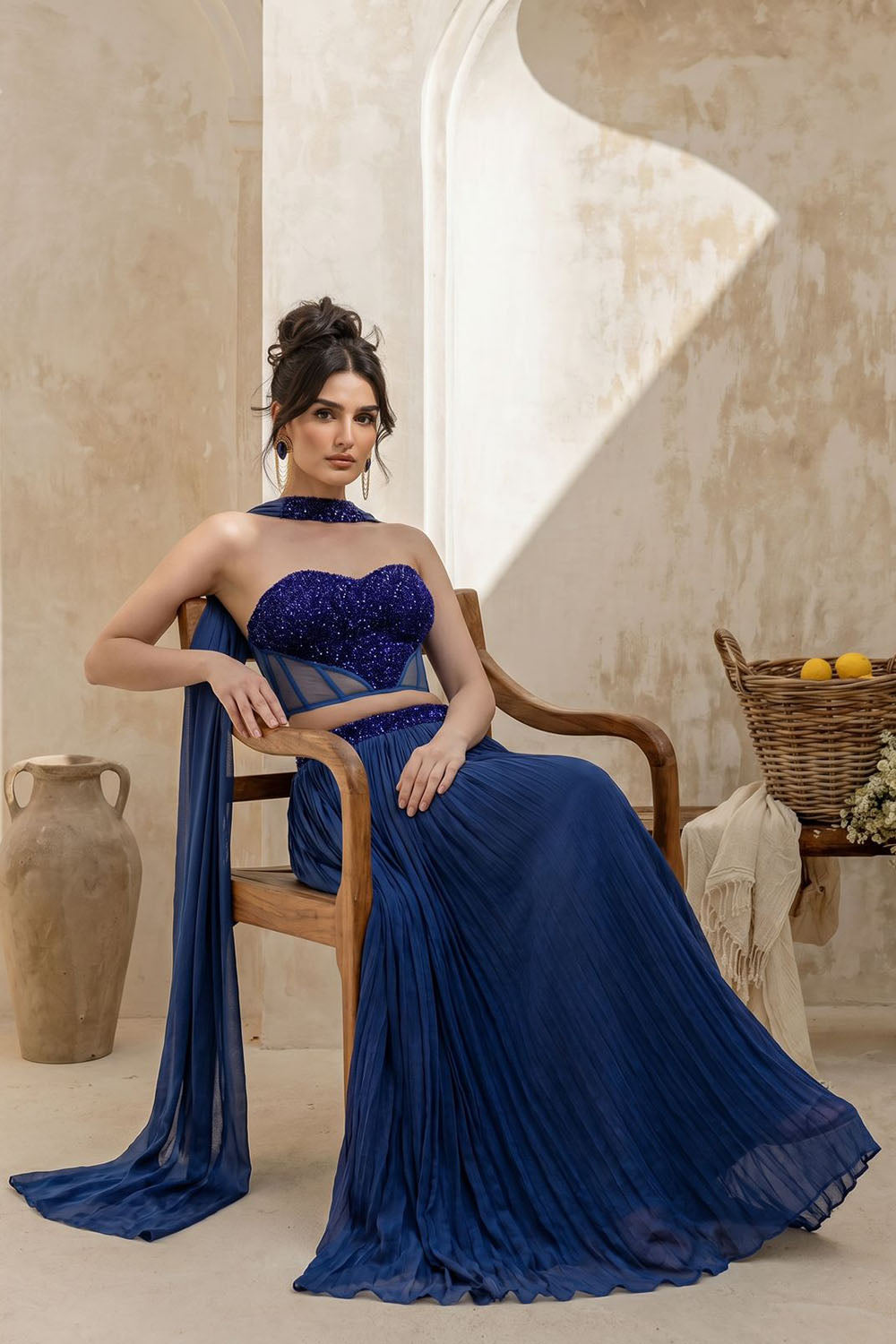 Royal Blue Strapless Corset