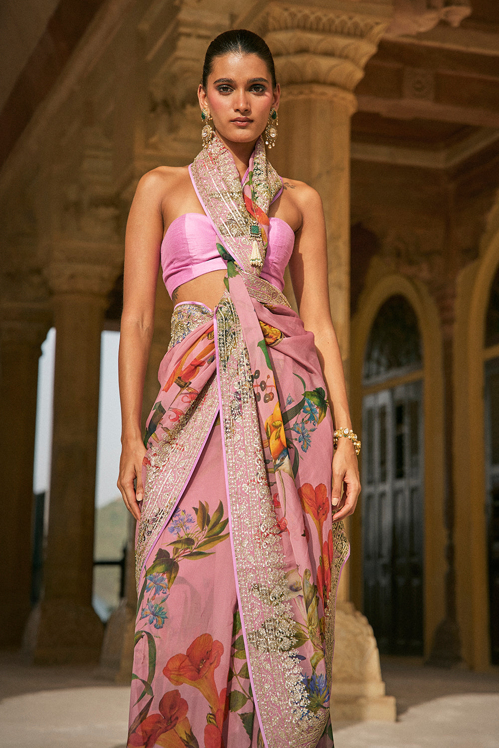 Ruh Printed Saree Set