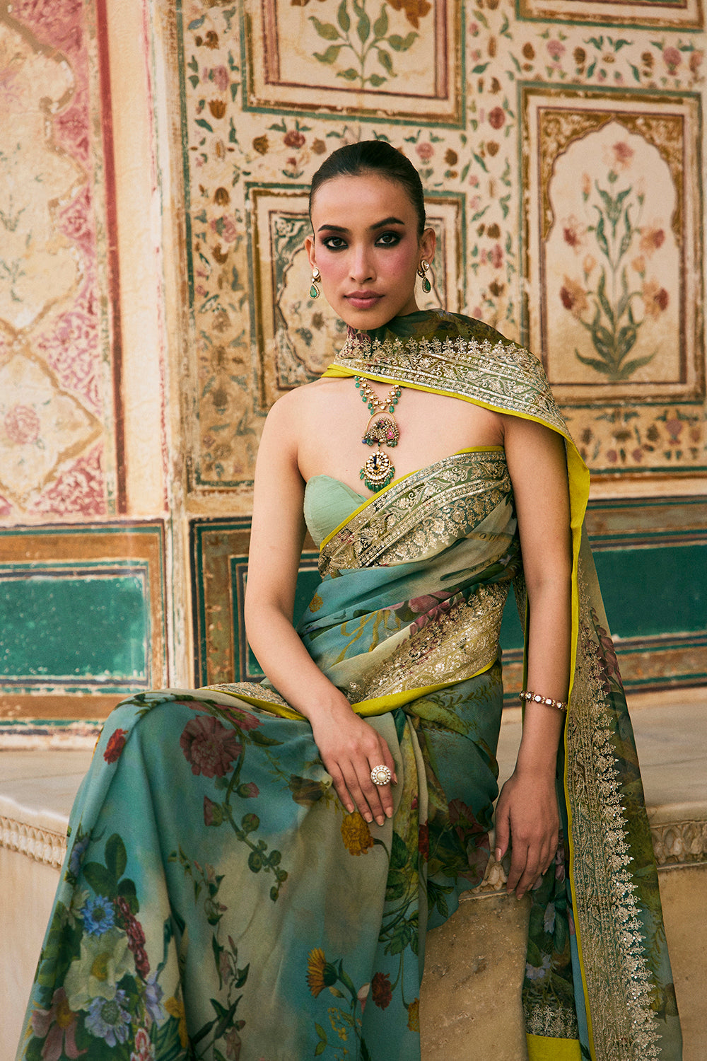 Ruh Printed Saree Set