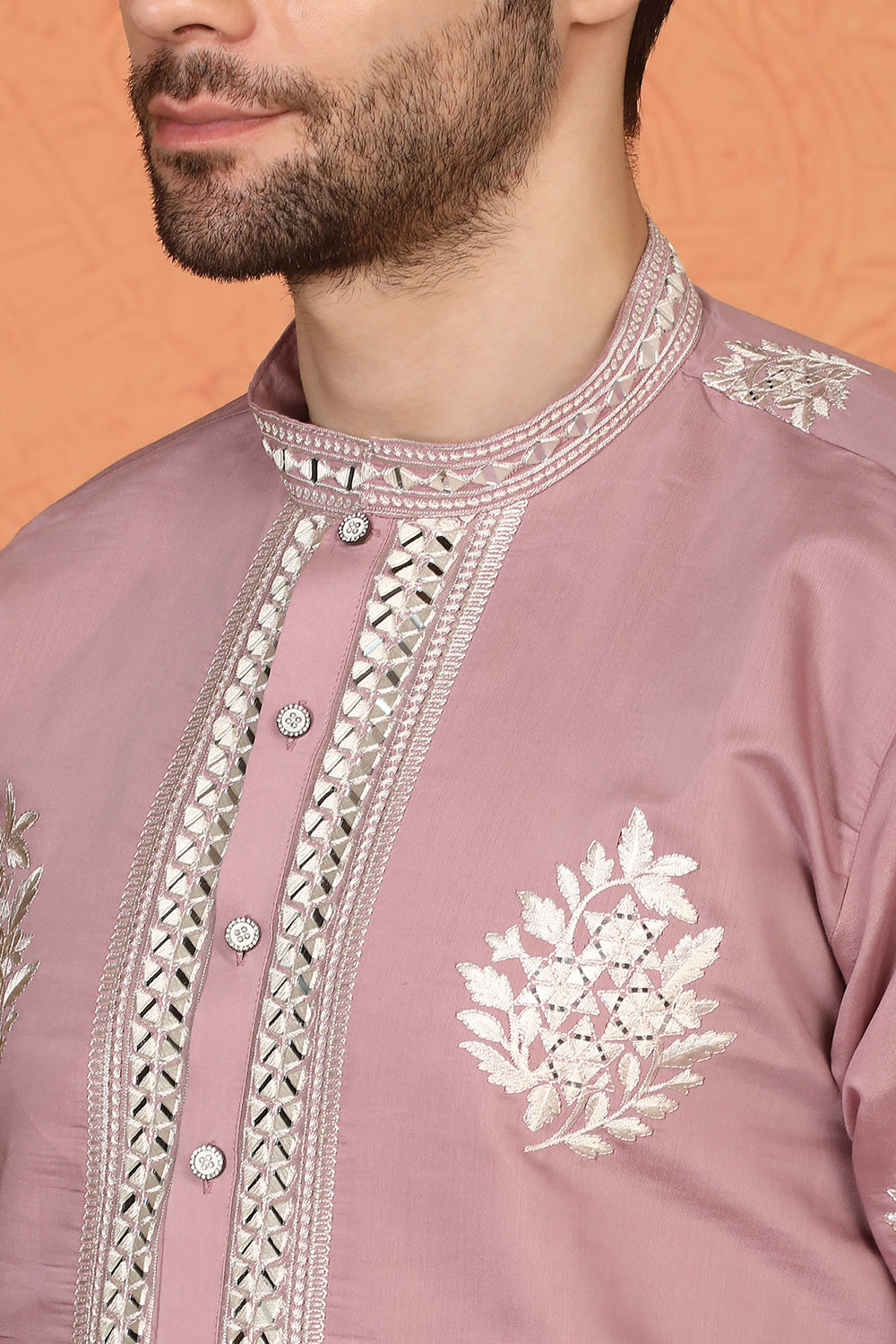 Saaheb Embroidered Kurta with Back Elastic Matching Pants