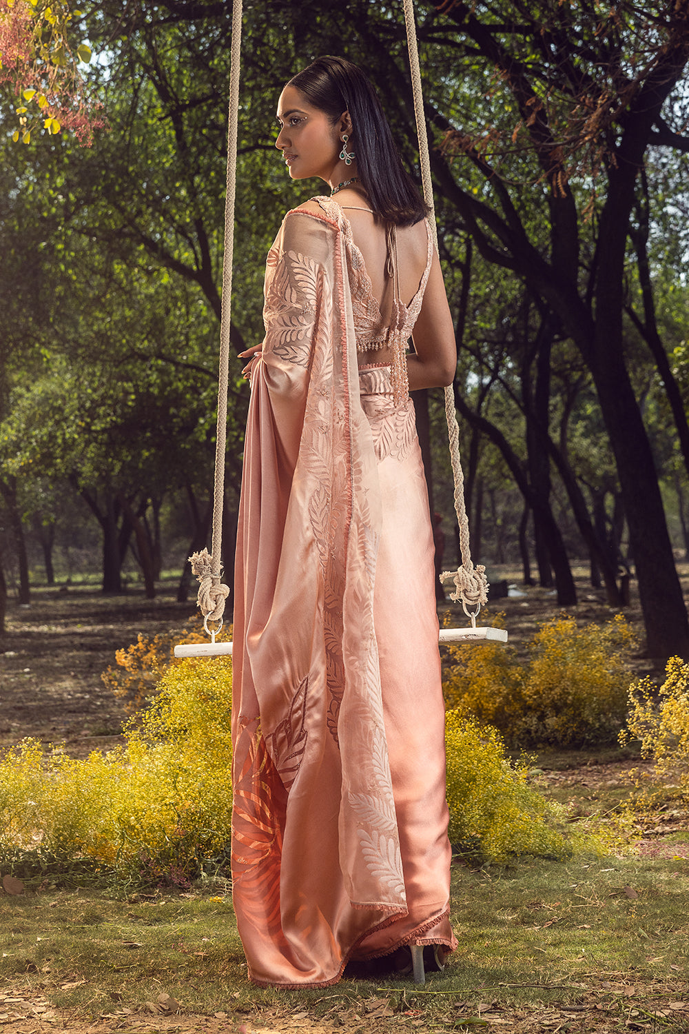 Salmon Ombre Saree