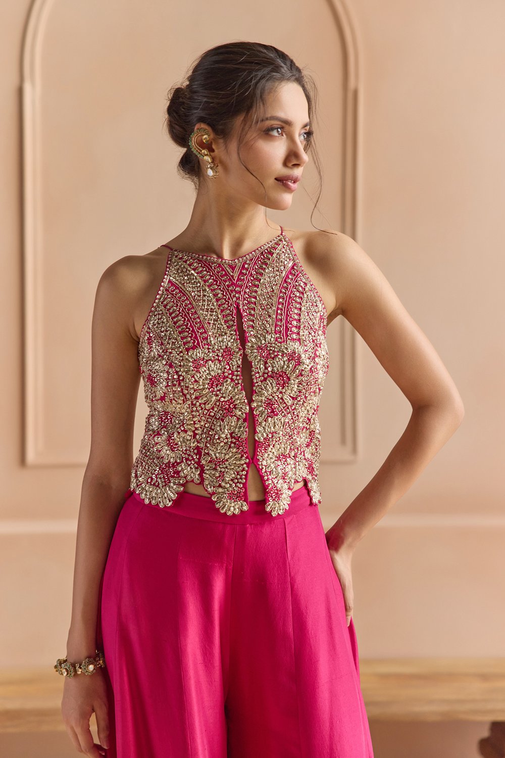 Scarlet Embroidered Top Set