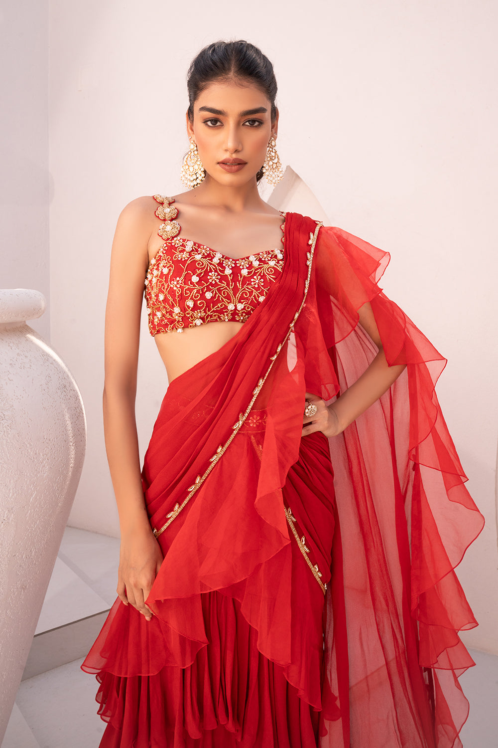 Scarlet Jasmine Saree