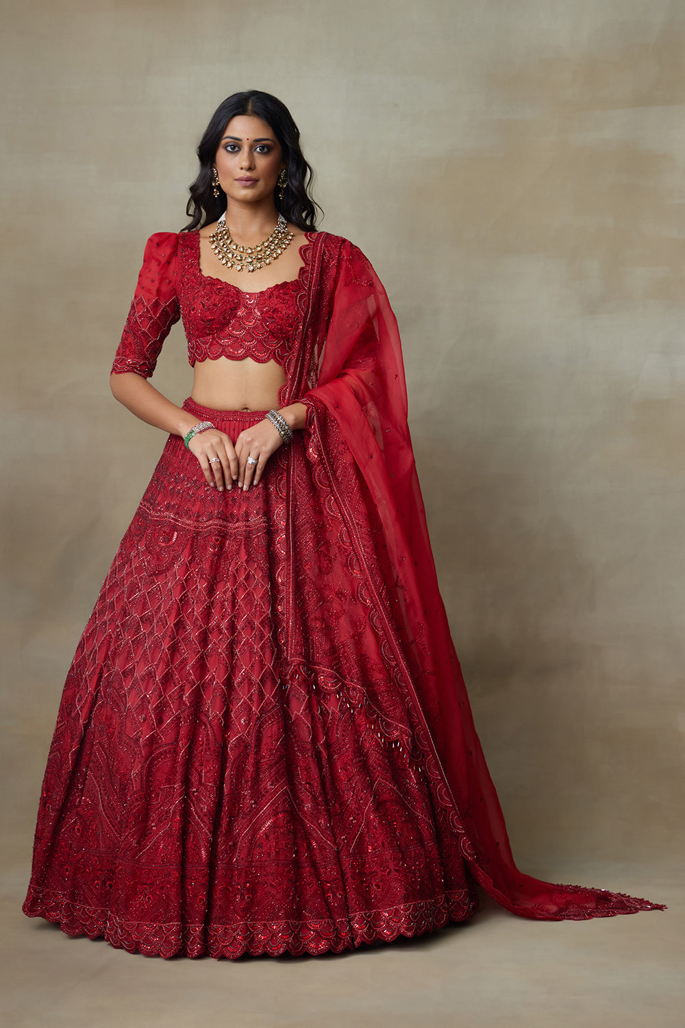 Scarlet Lehenga Set