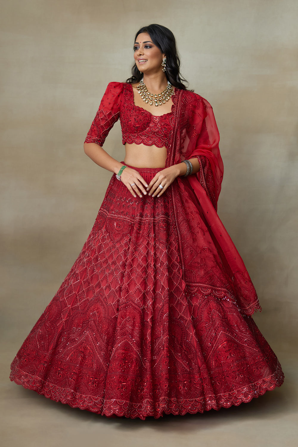 Scarlet Lehenga Set
