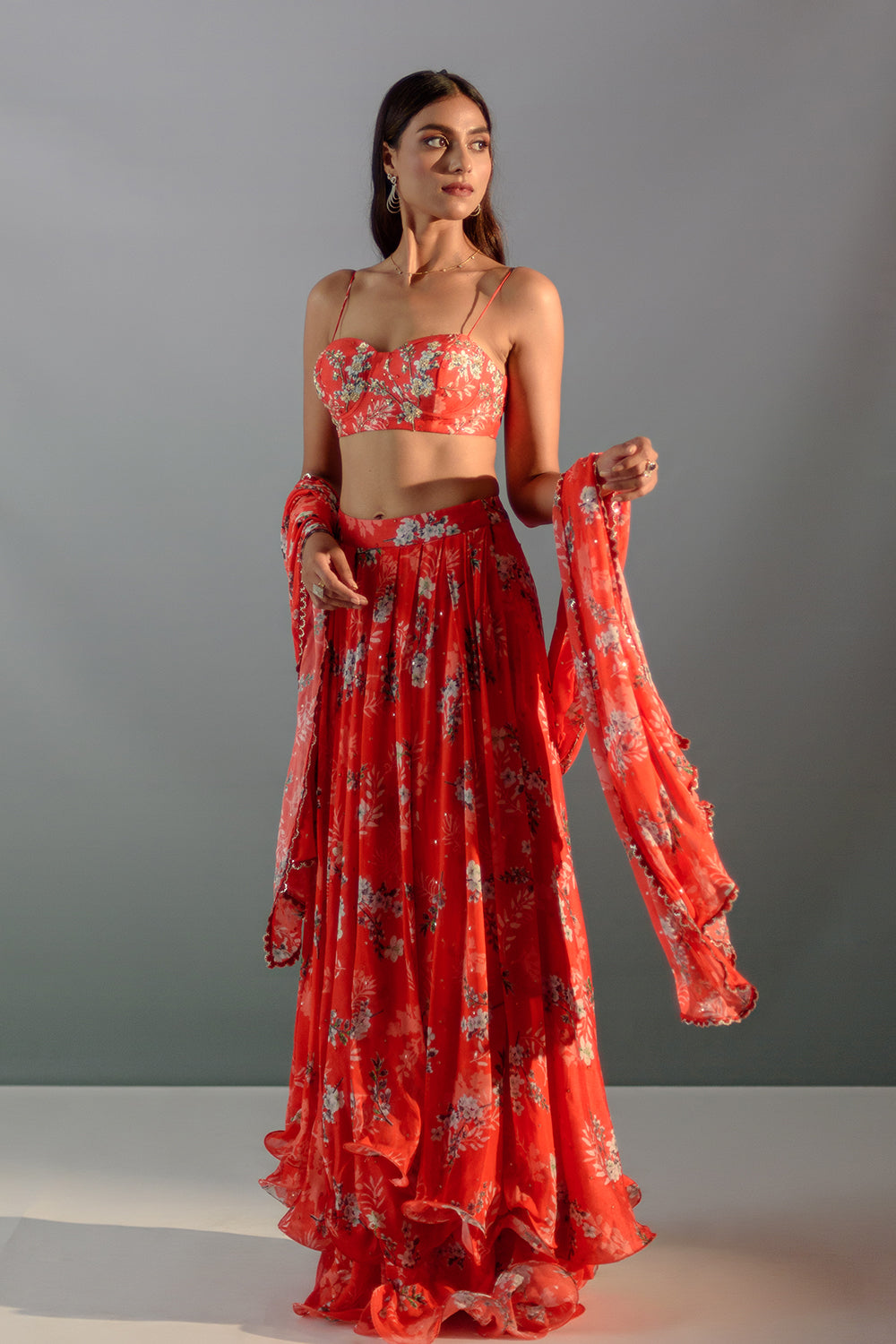 Scarlet Red Lehenga Set