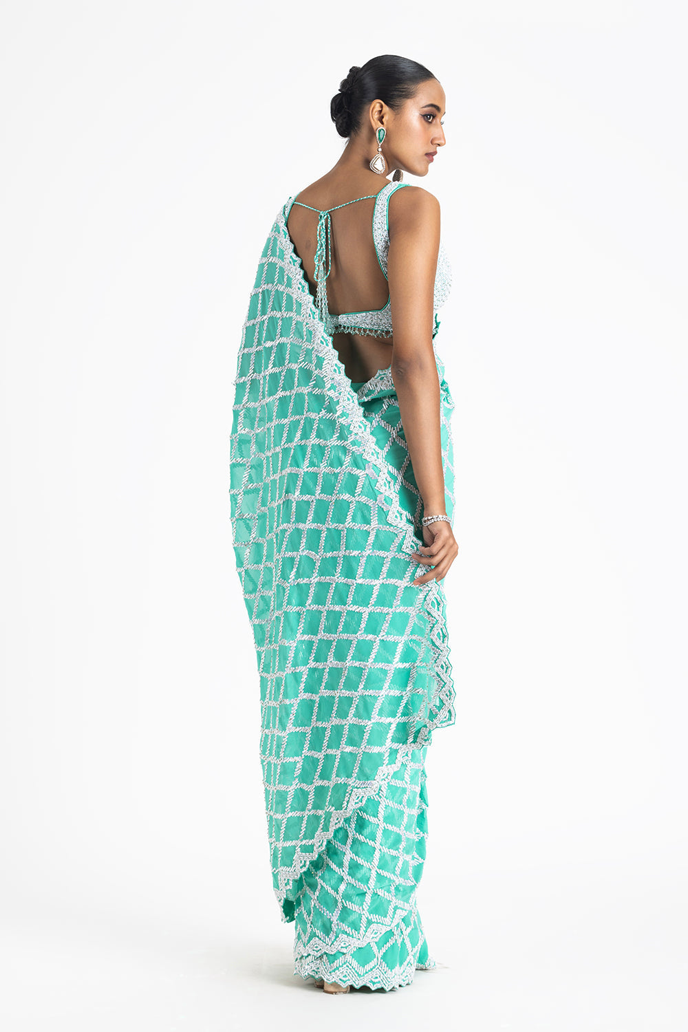 Sea Green Georgette Saree