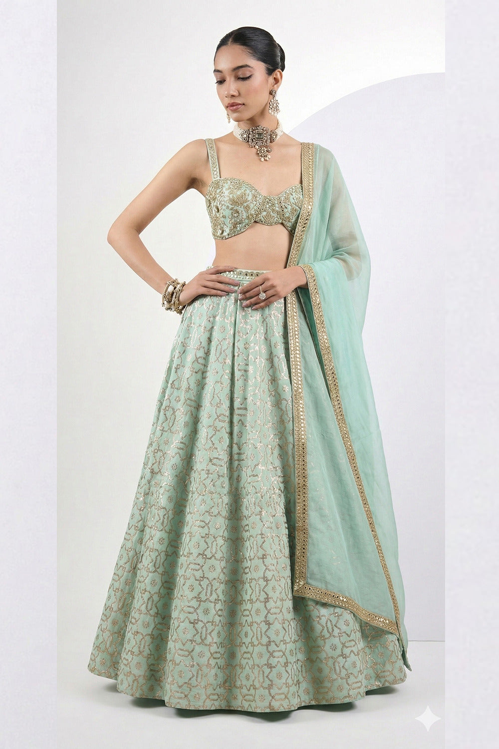 Sea Green Lehenga Set
