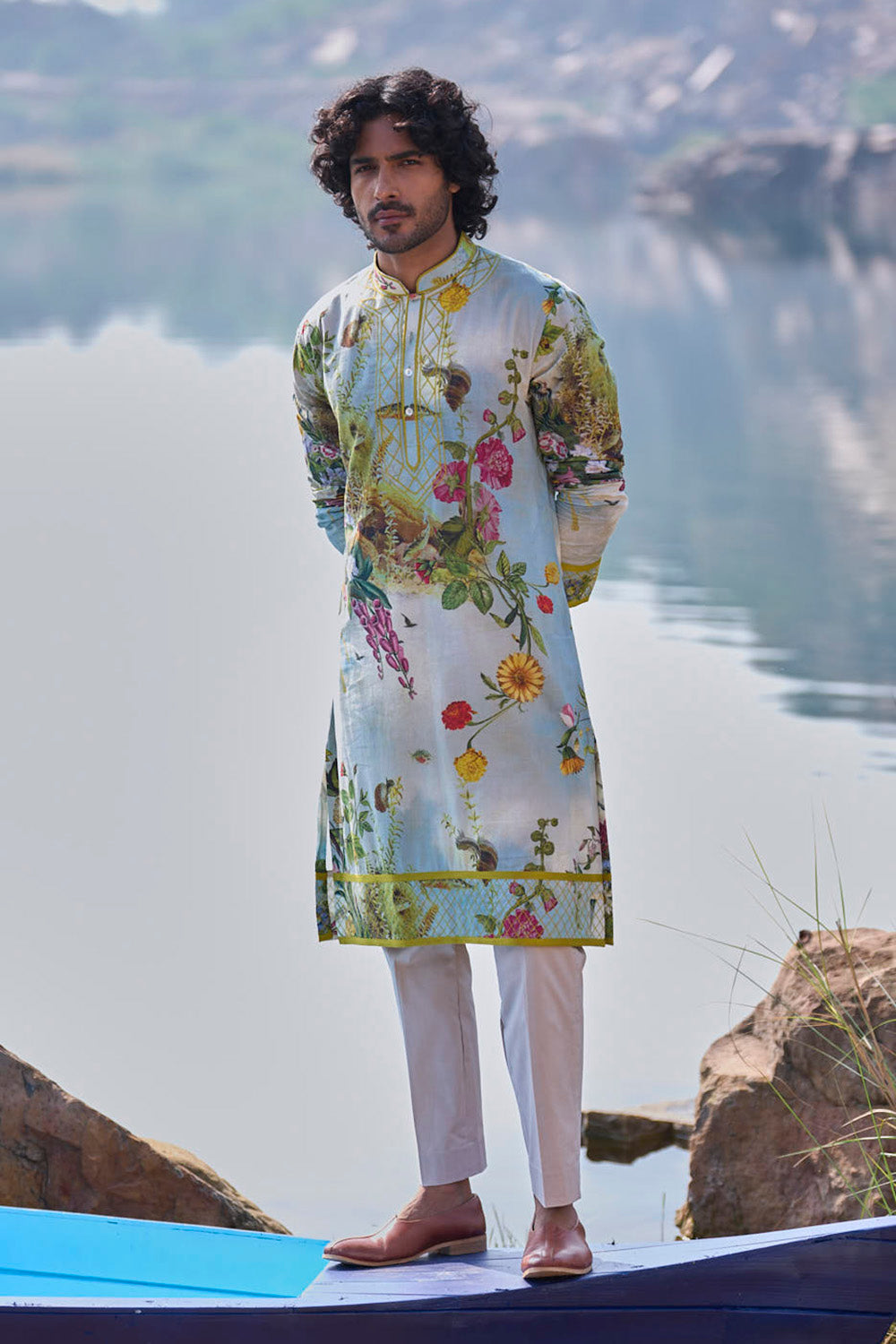 Seagreen Printed Kurta Set