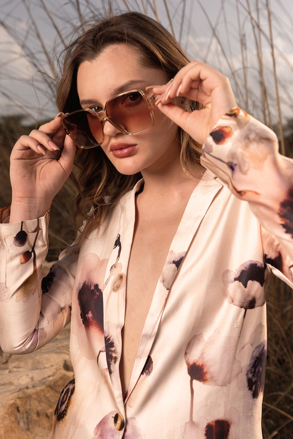 Serene Garden Long Blazer