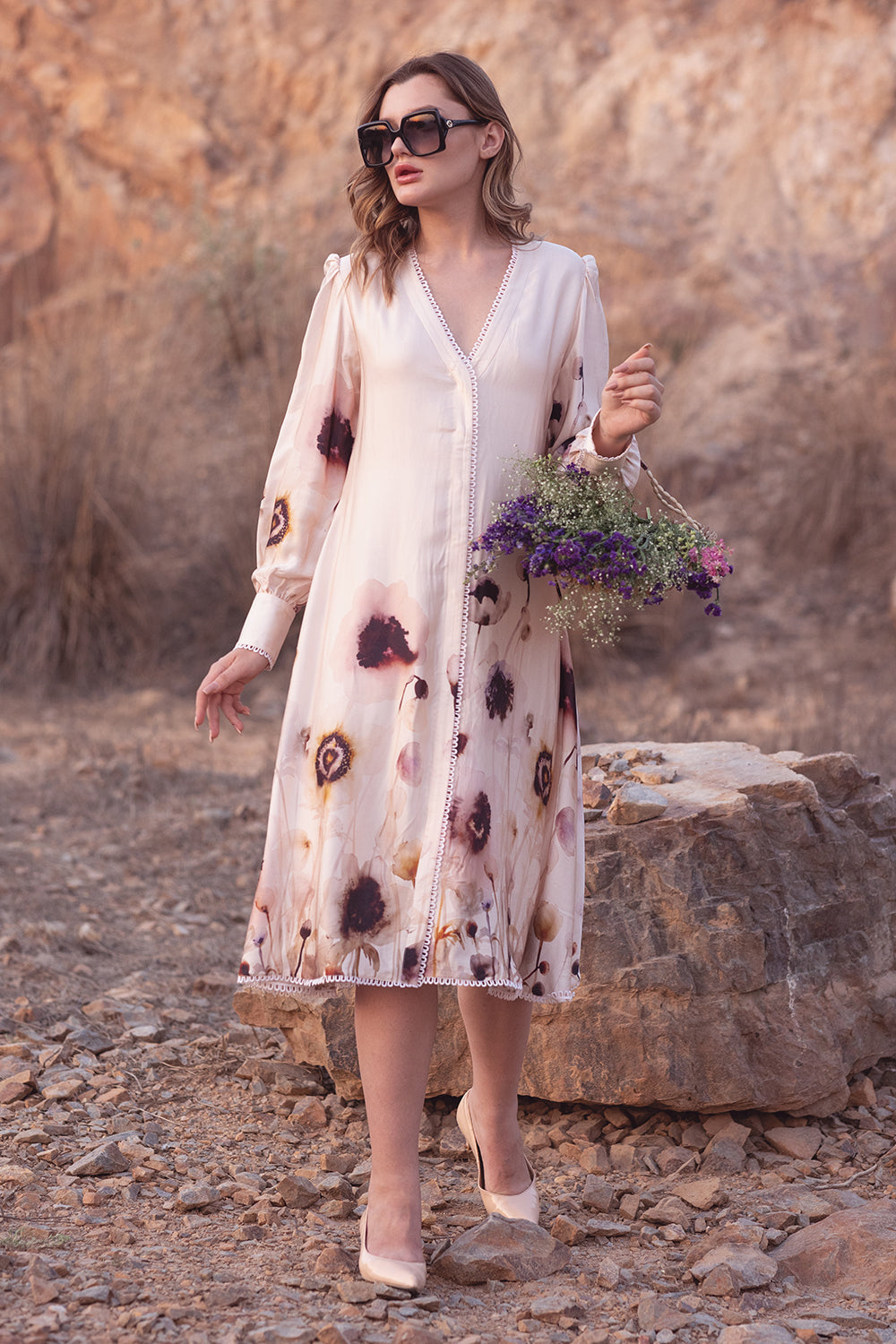 Serene Garden Midi Dress