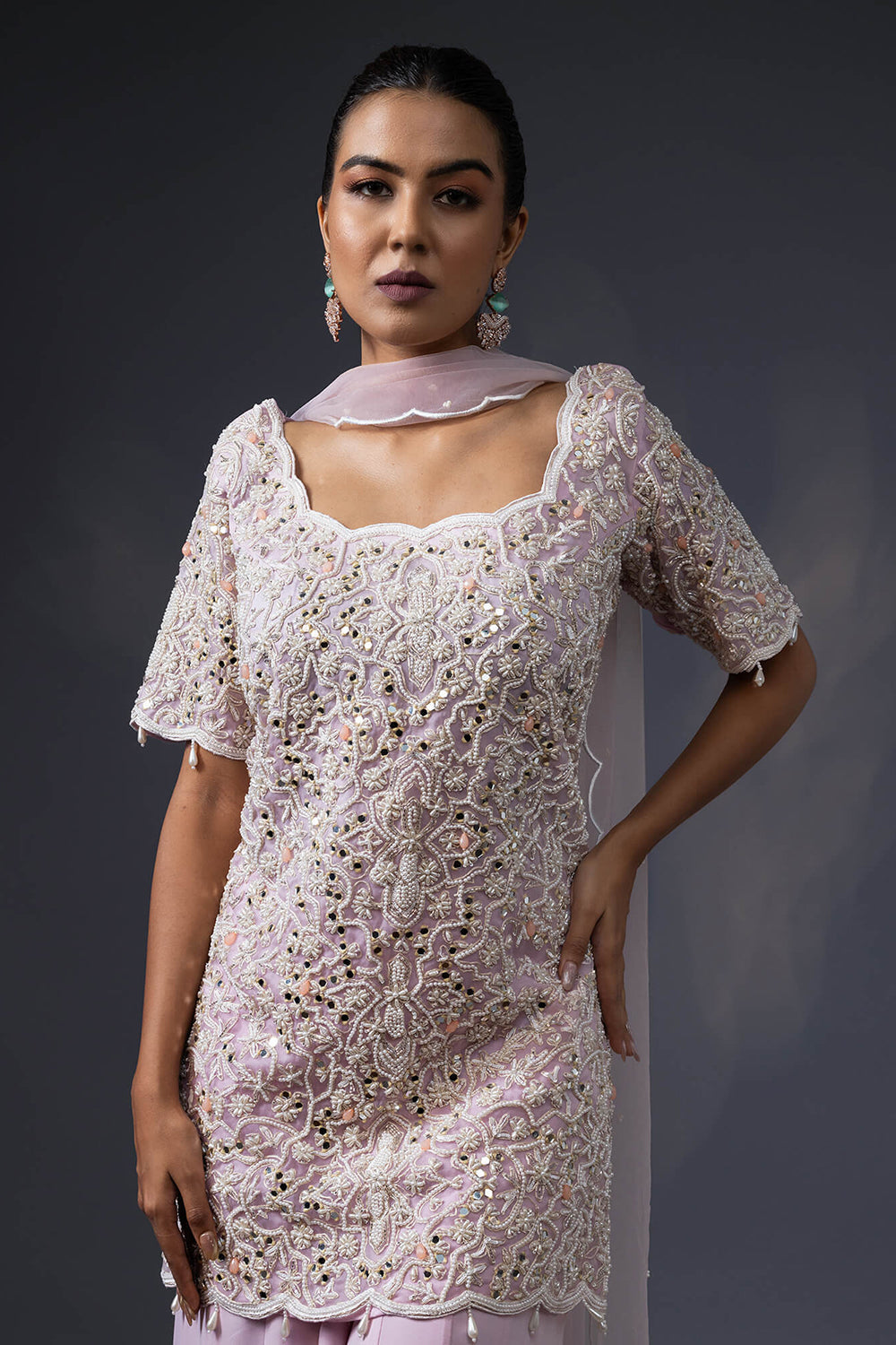 Sharara With Embroidered Shirt and Duppatta