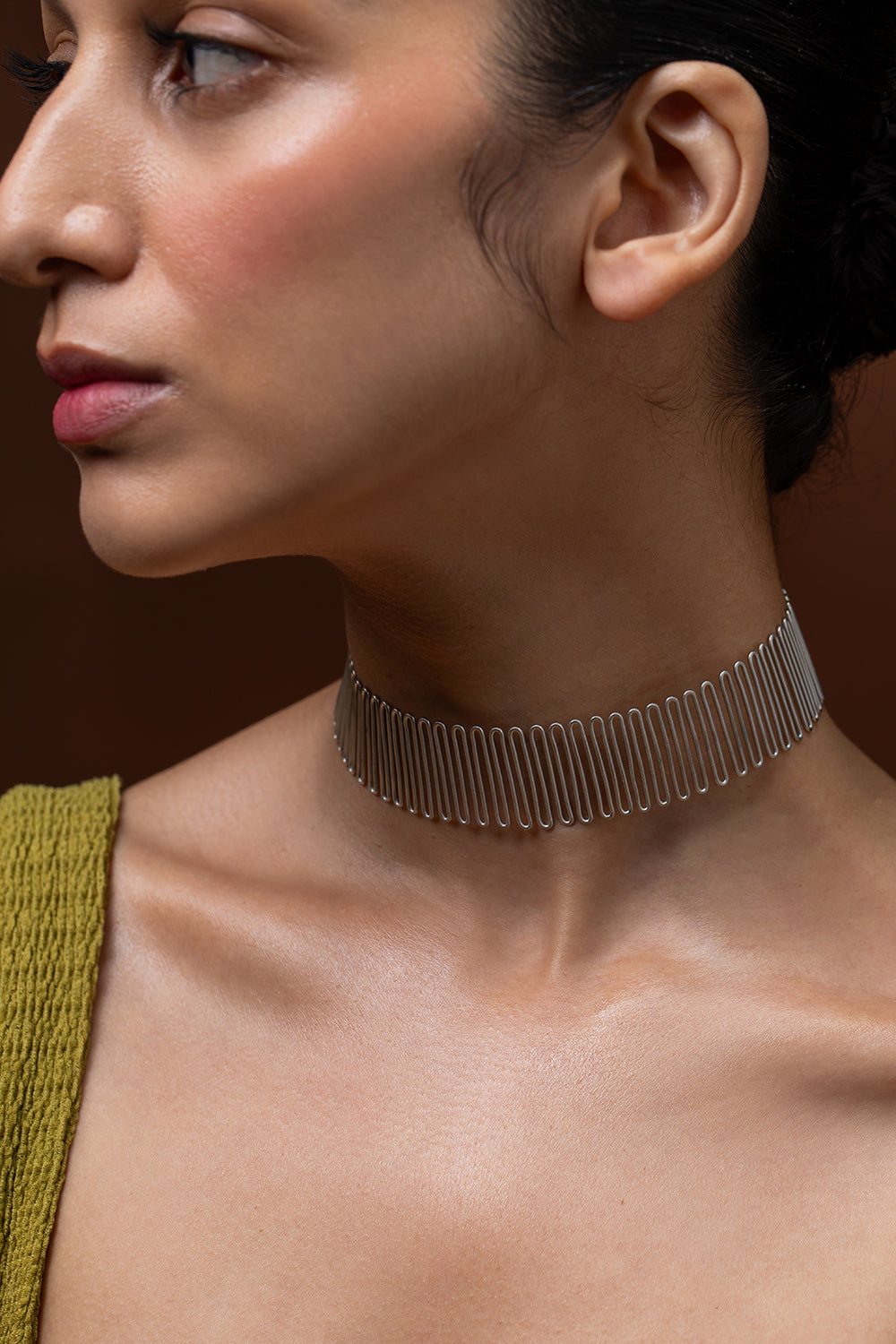 Silver Spiral Meadow Choker