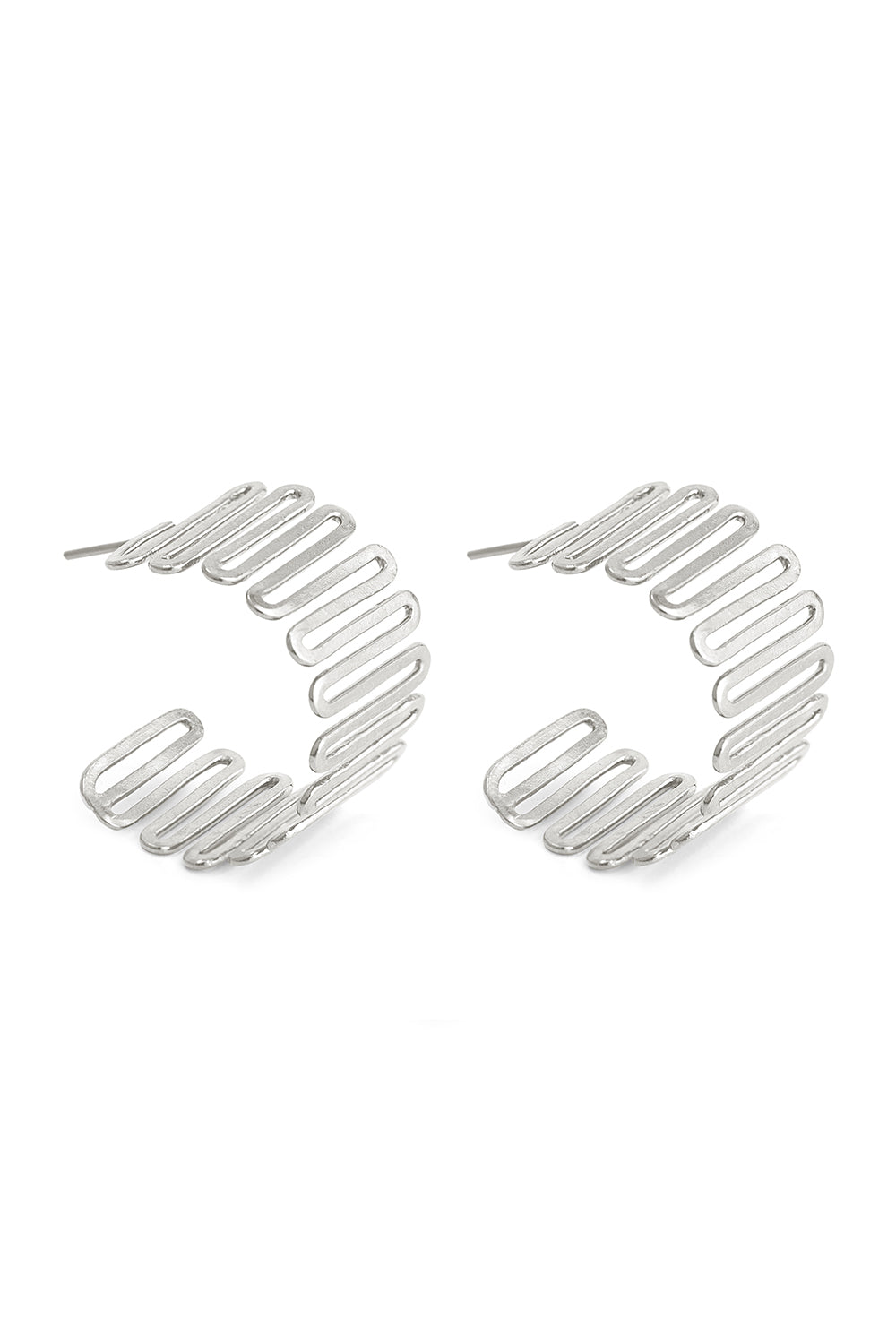 Silver Spiral Meadow Earrings