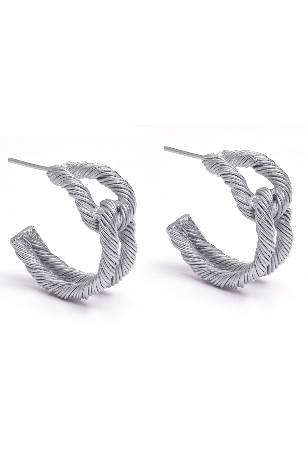 Silver Threaded Circular Hoops