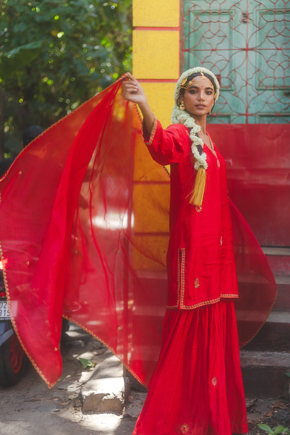 Sindoori mirchi sharara set