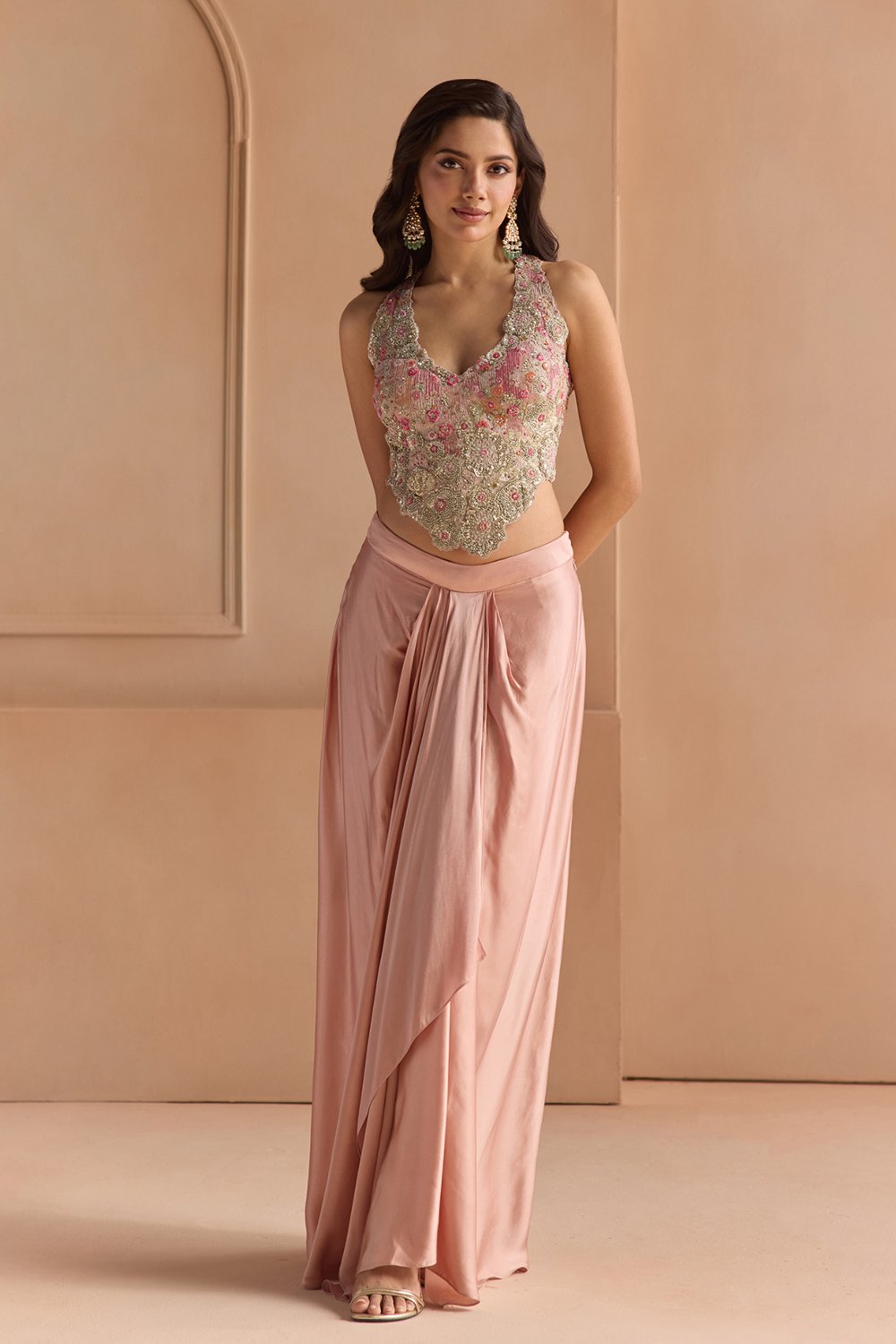 Skin Rose Embroidered Top & Skirt Set