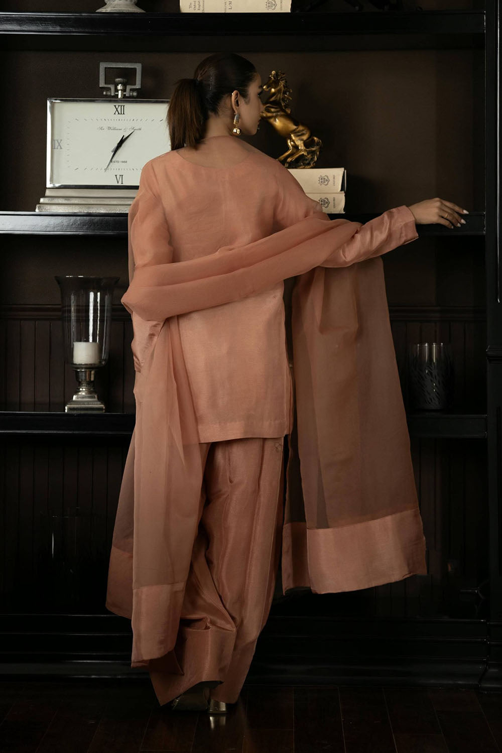 Soft Peach Pure Silk Kurta Set