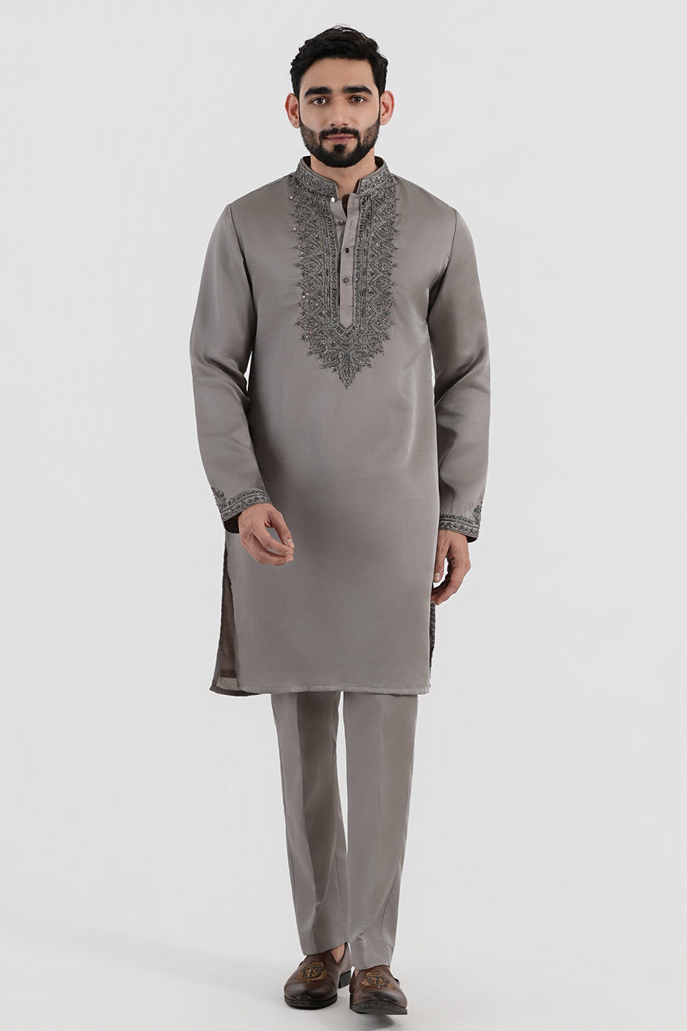 Steel Grey Opulence Kurta Set