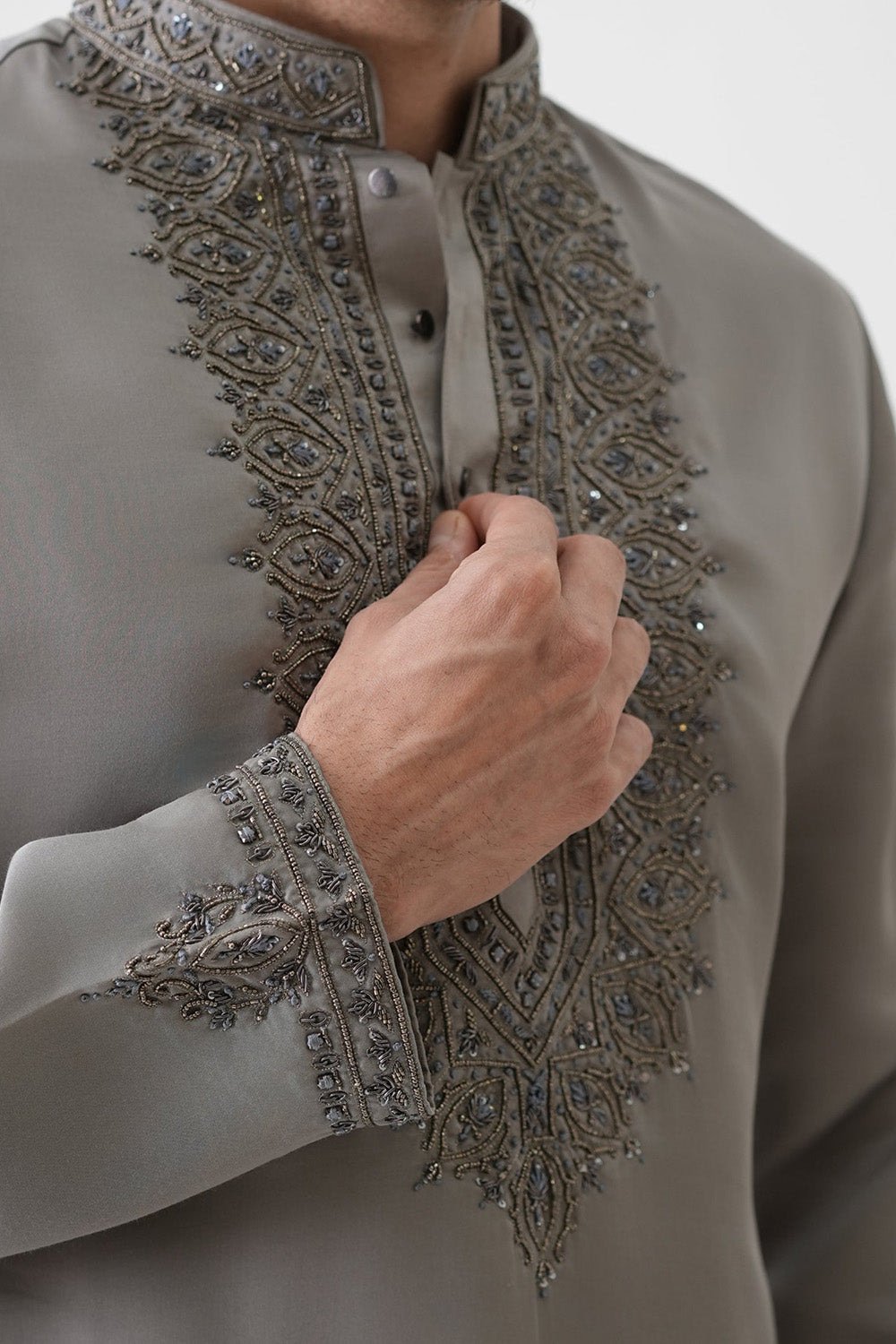 Steel Grey Opulence Kurta Set