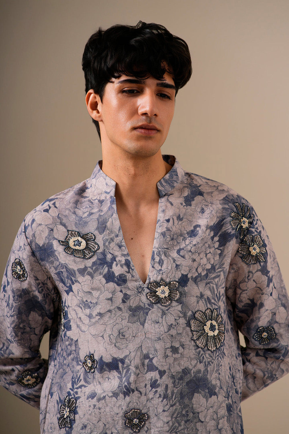 Stone Blue Garden Kurta Set