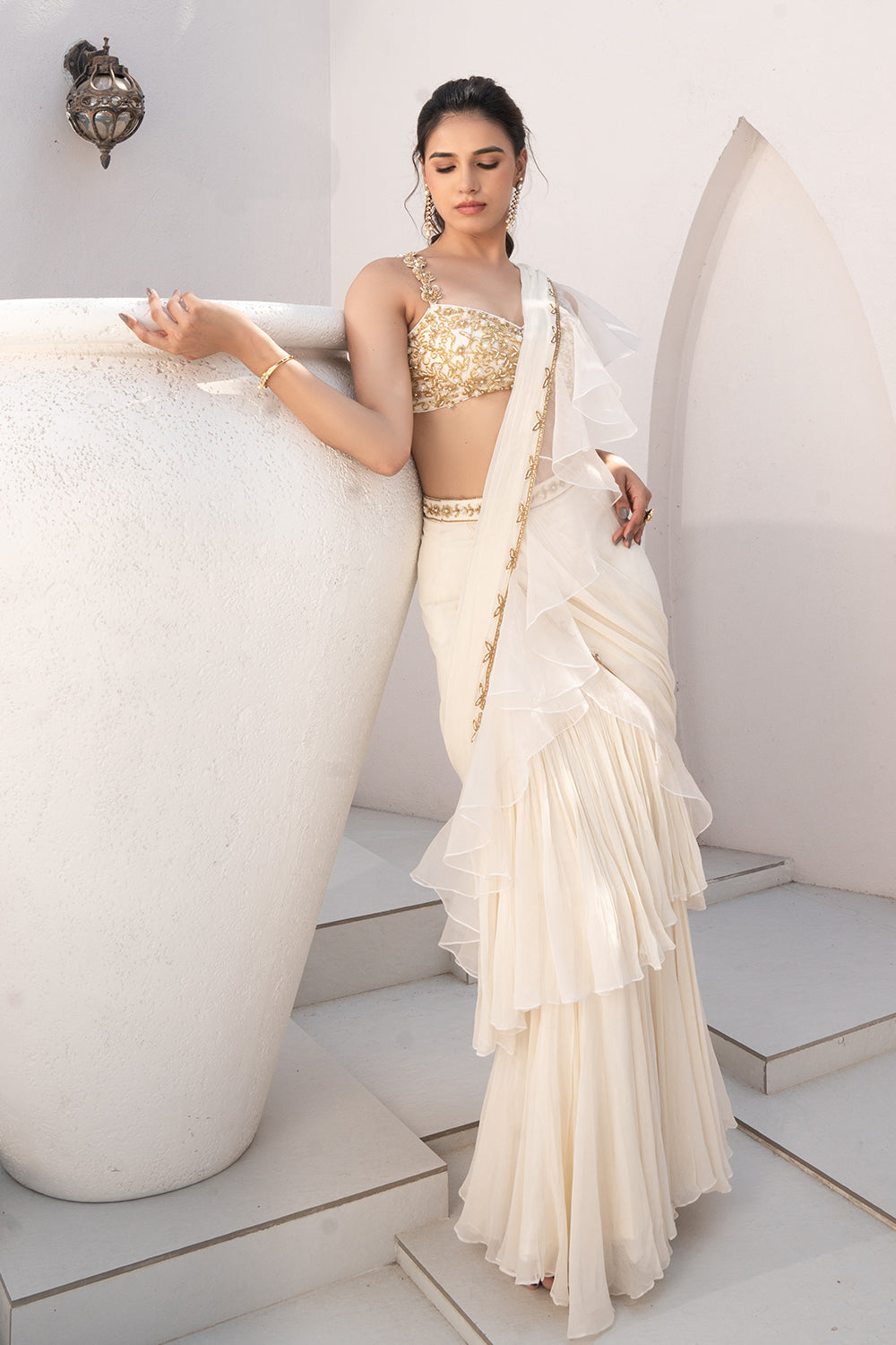 Sunlit Jasmine Saree