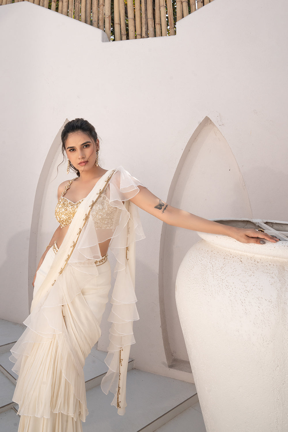Sunlit Jasmine Saree