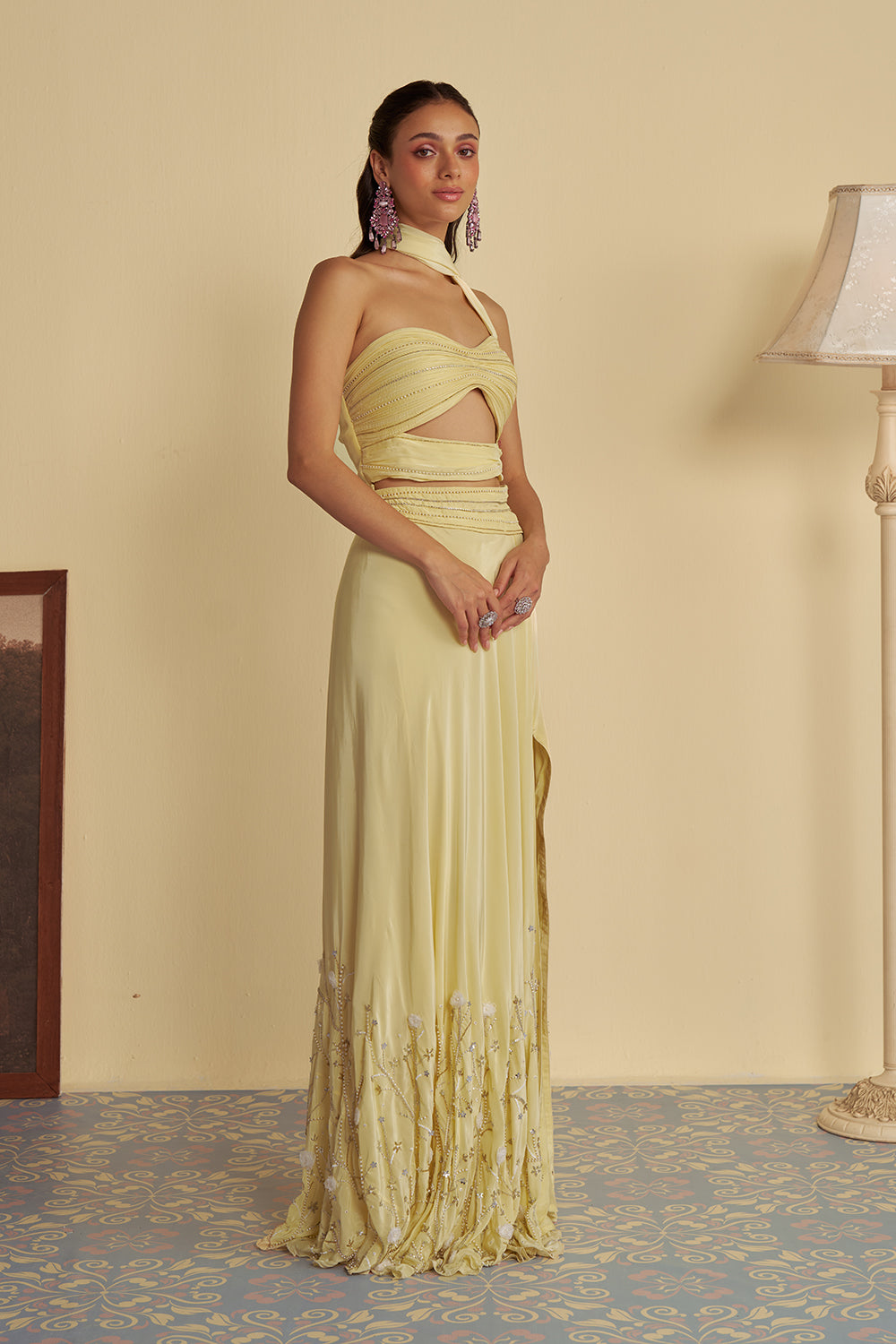 Sunlit slit skirt set