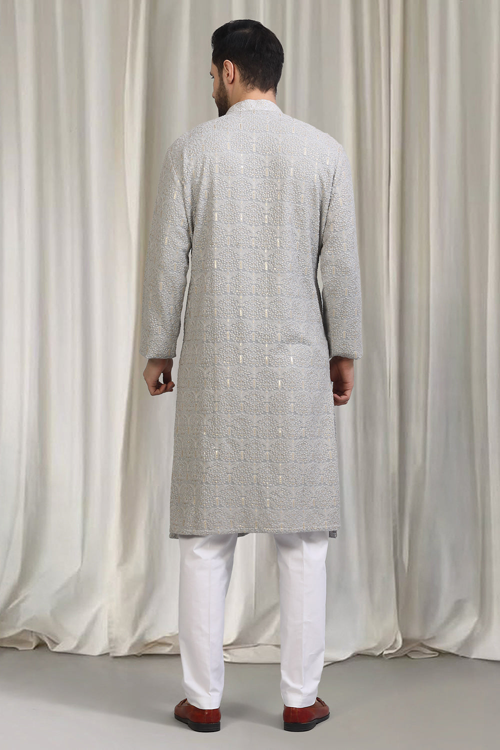 Swarna Utsav All Over Embroidered Kurta With Back Elastic Pants
