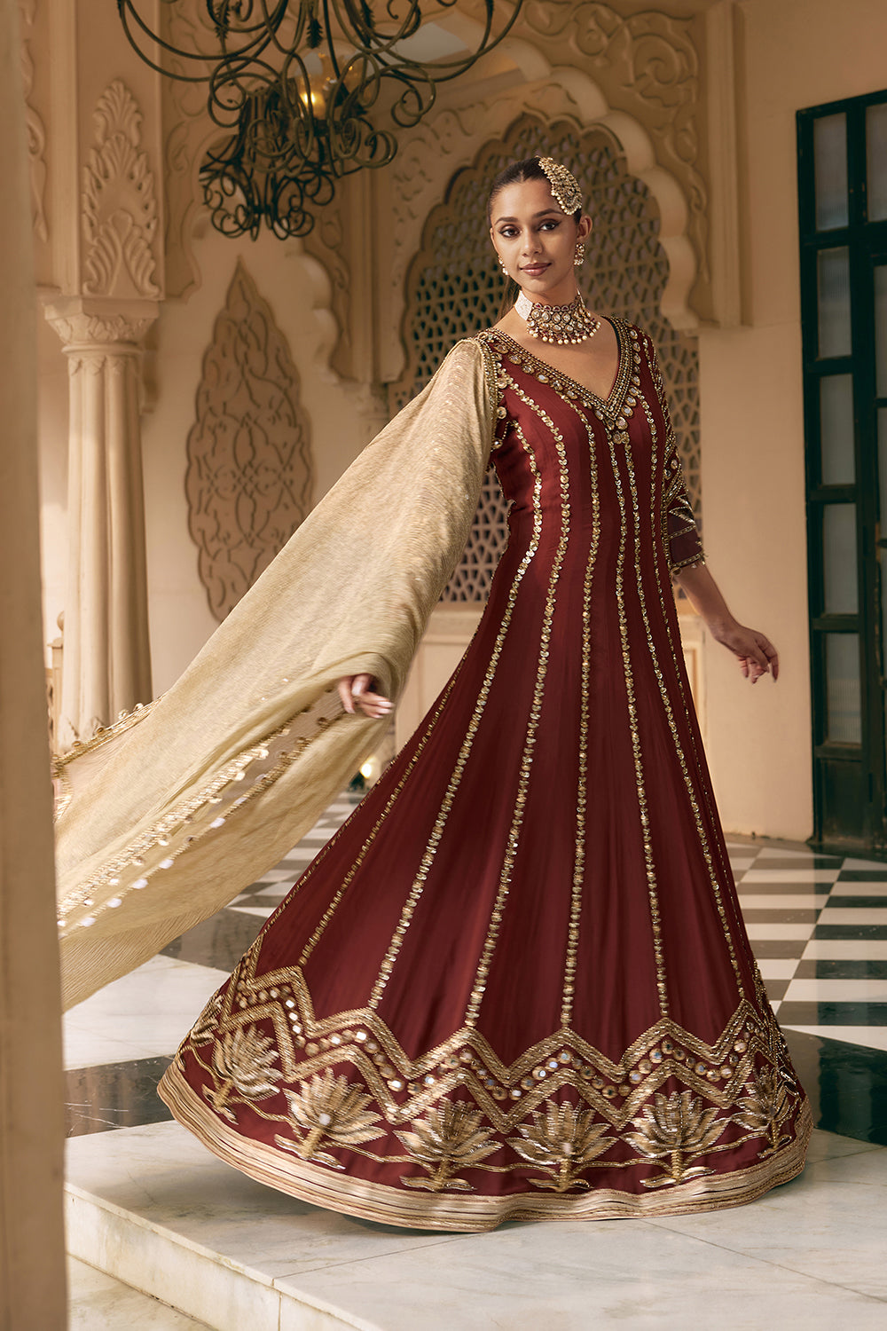 Tamra Padma Anarkali Set