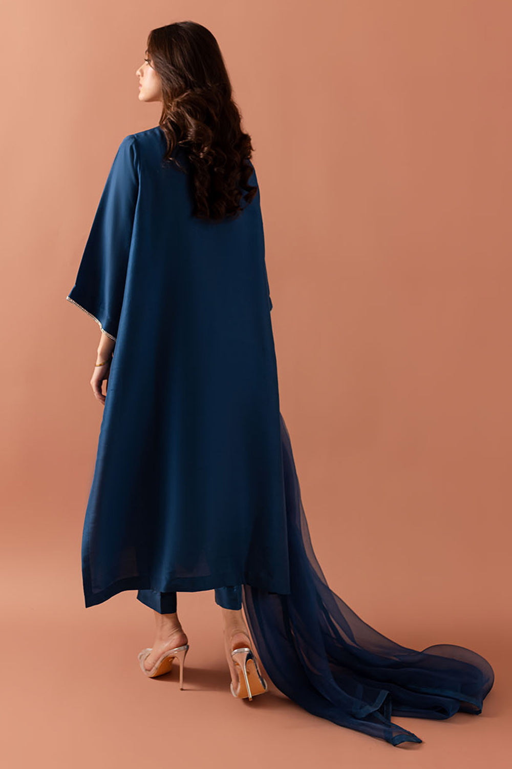 Teal Embroidered Comfort Fit Kurta Set