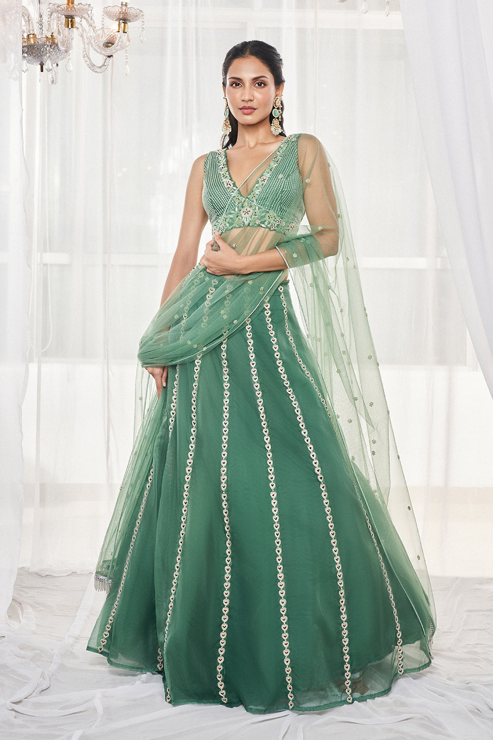 Teal Green Lehenga Set