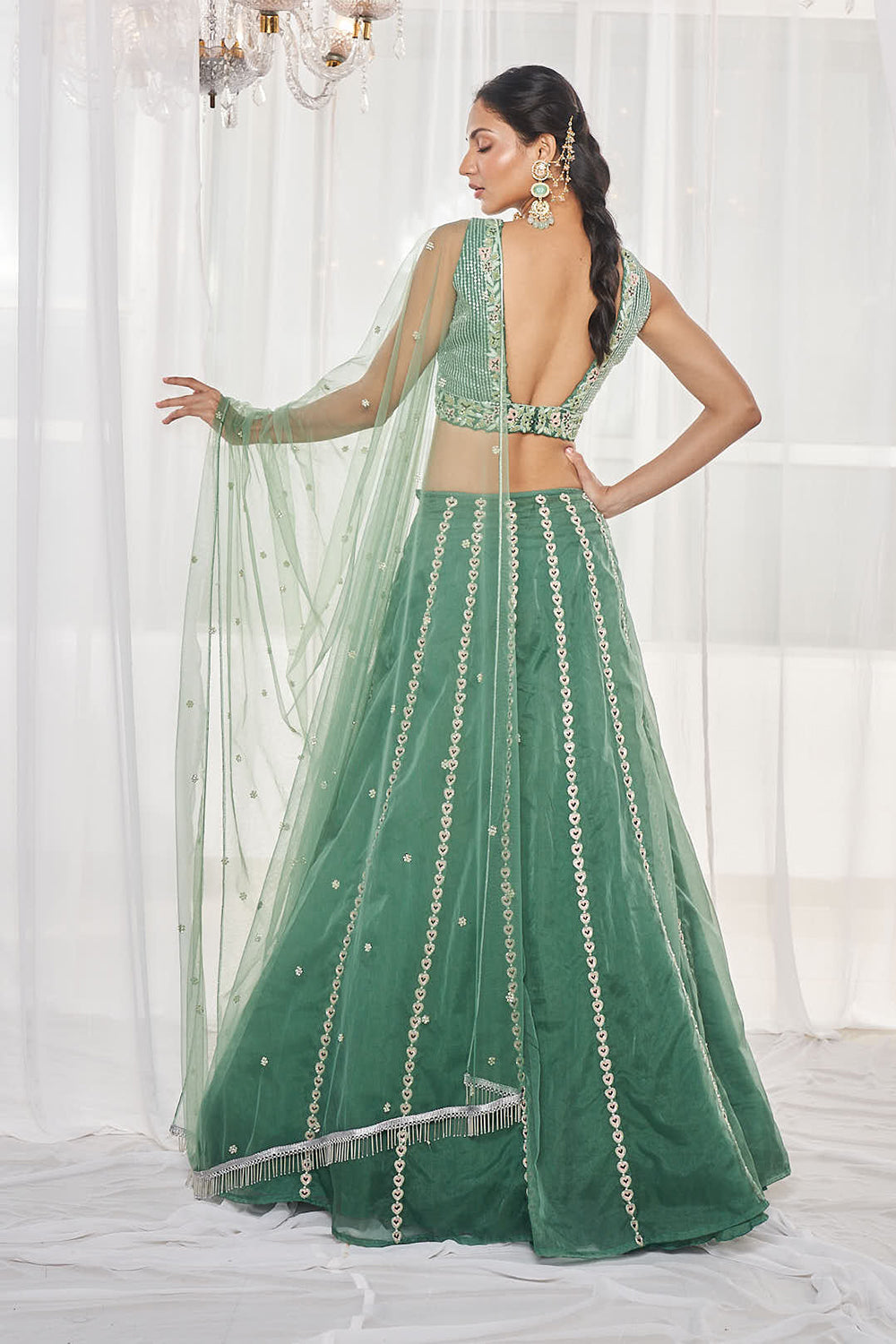 Teal Green Lehenga Set