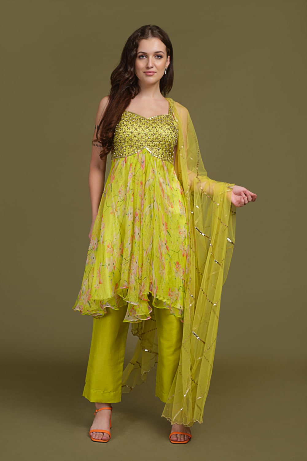 Ethereal Embroidered Anarkali Set