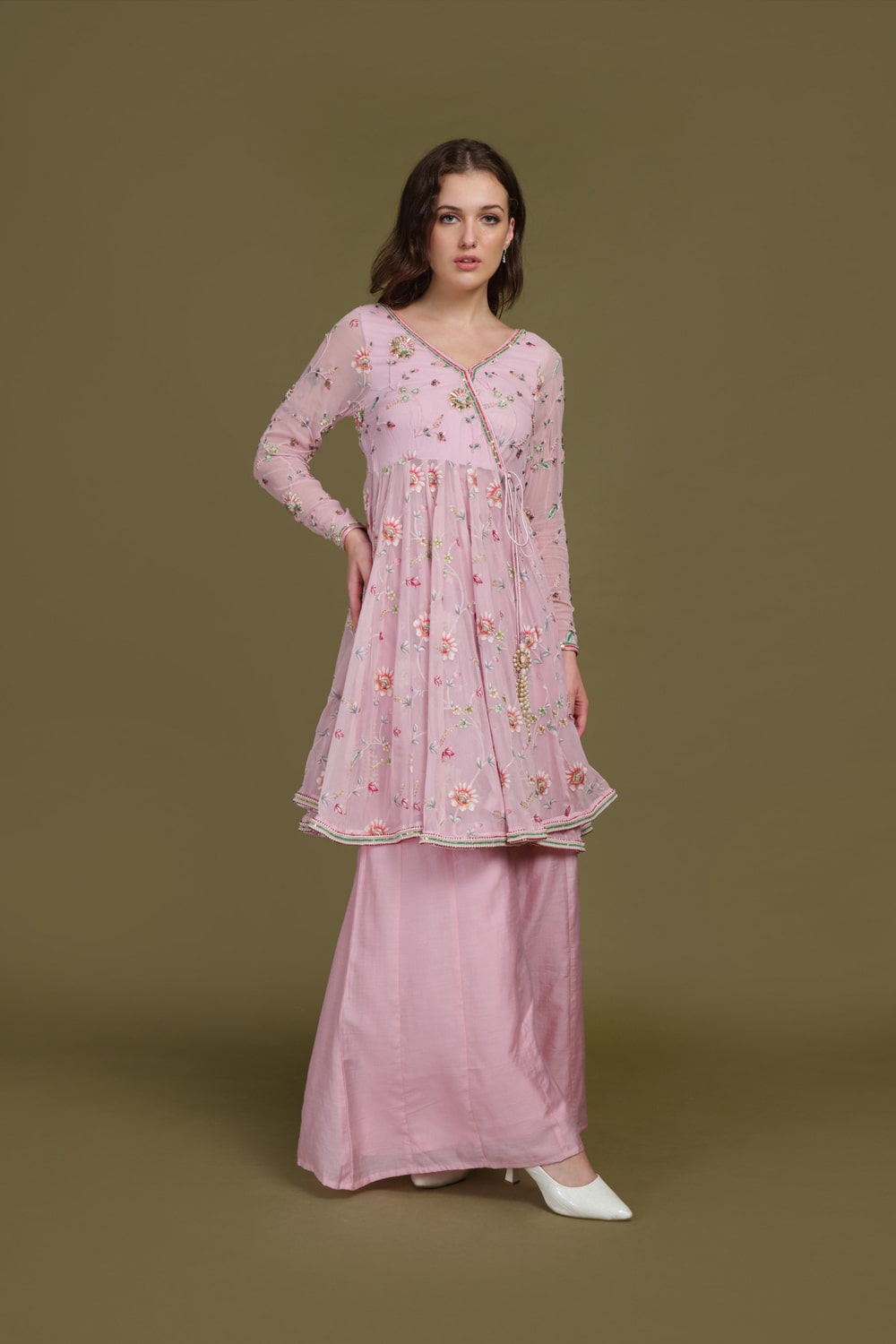 Elegant Angrakha Ensemble with Handcrafted Embroidery