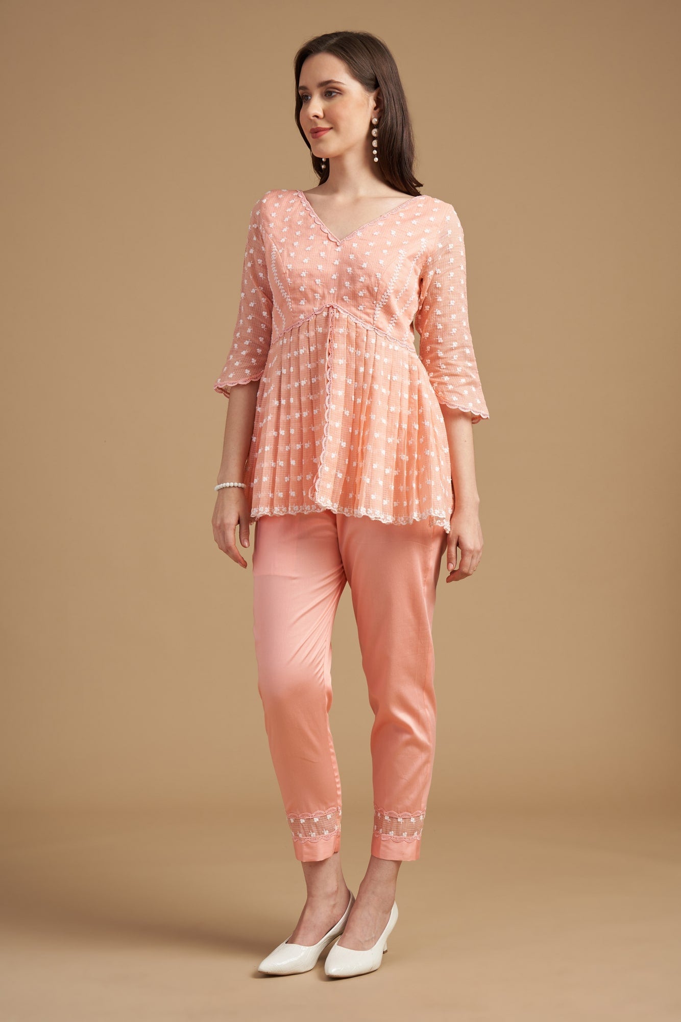 Ivory Thread Embroidered Tuic Jacket with Pant