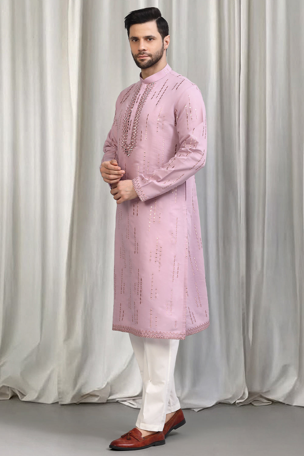 Tyohaar Mirror Embroidered Detail Kurta Set With Dupatta And Pants