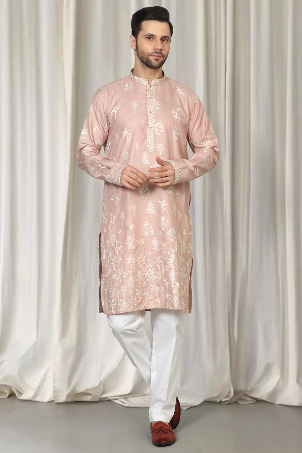 Upwan Embroidered Kurta Back Elastic Pants