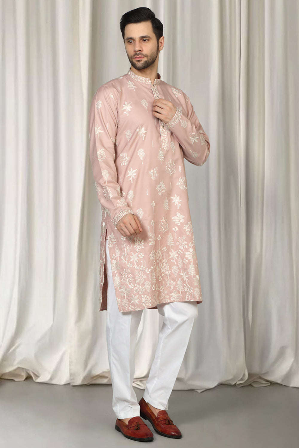 Upwan Embroidered Kurta Back Elastic Pants