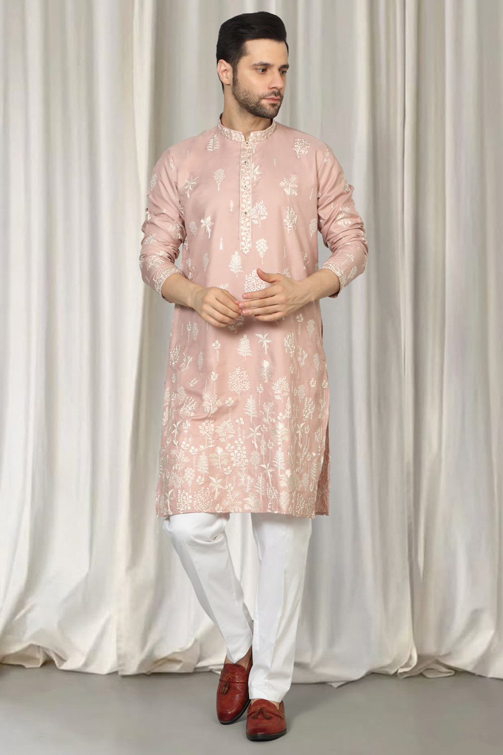 Upwan Embroidered Kurta Back Elastic Pants